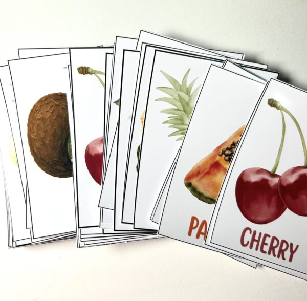 Flashcards de Frutas (Inglés–Español)